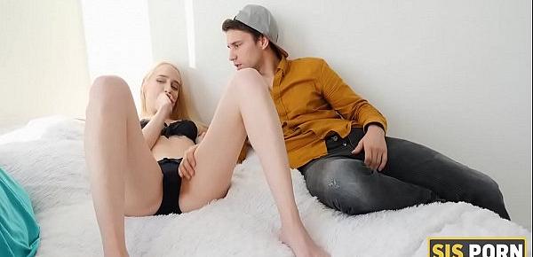  SIS.PORN. Girl invites stepbrother in bed for sex because boyfriend cant do anything